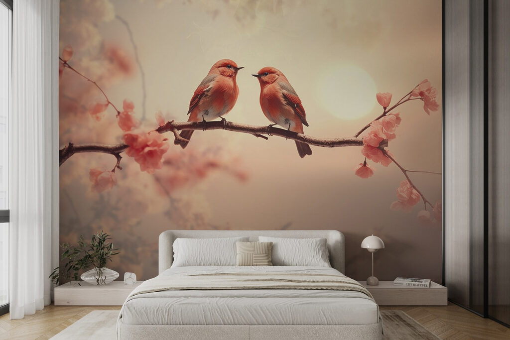 Twee vogels op een tak — interieur 2