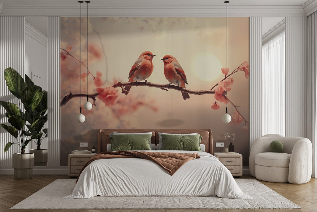 Twee vogels op een tak — interieur 3