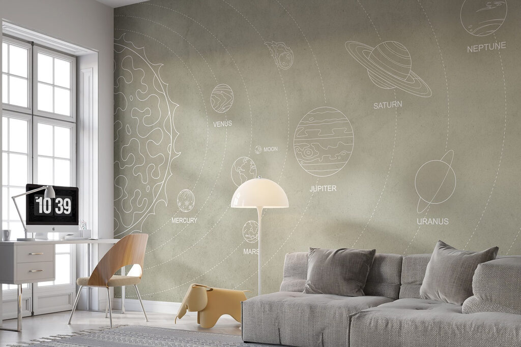 Planeten op zacht olijfgroen — interieur 2