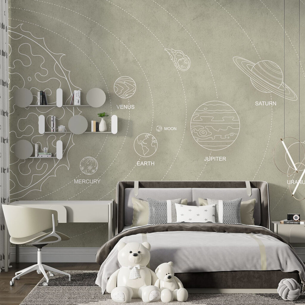 Planeten op zacht olijfgroen — interieur 3