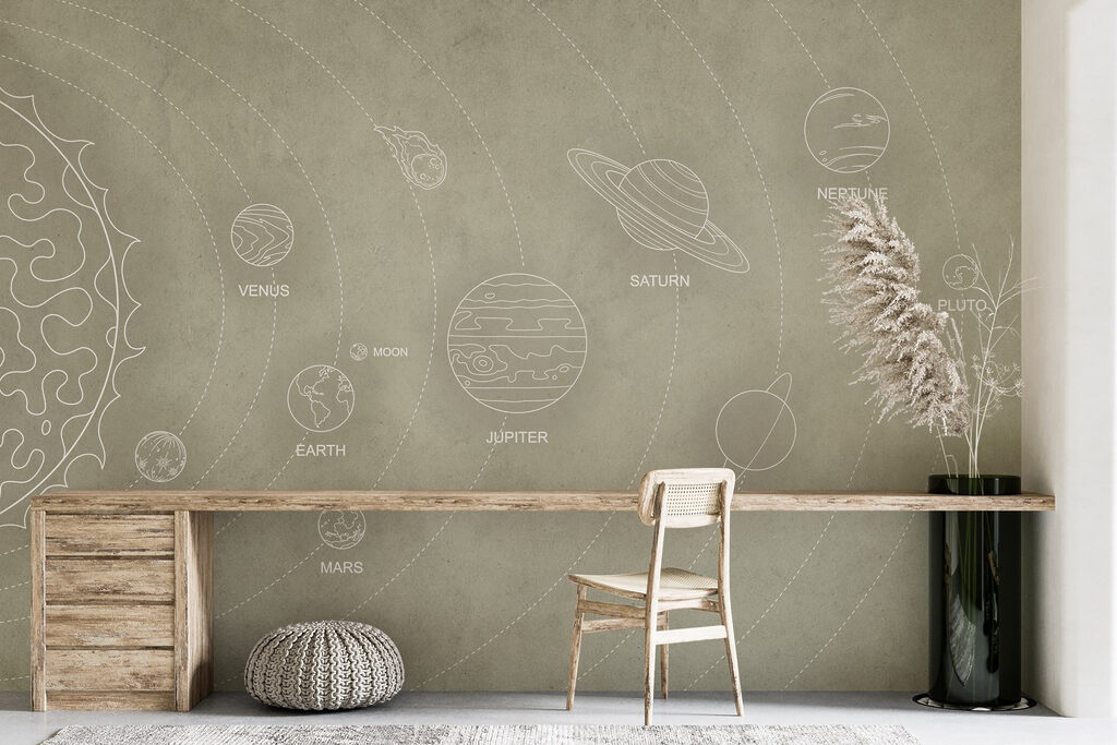 Planeten op zacht olijfgroen — interieur 4