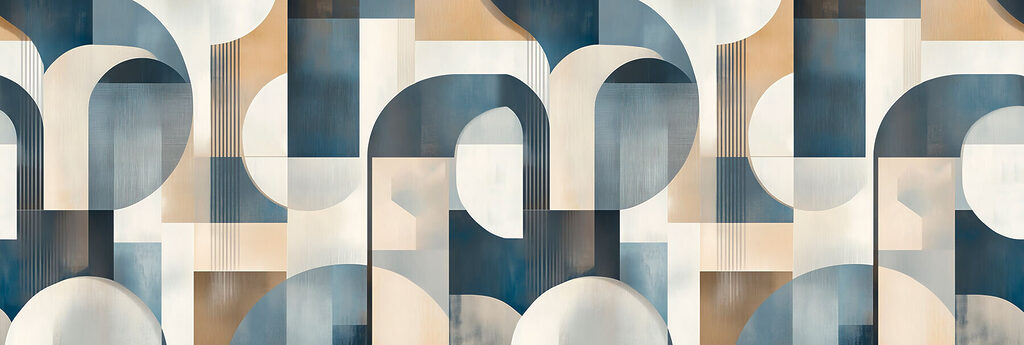 Blauwe en gouden bogen — volledig ontwerp
