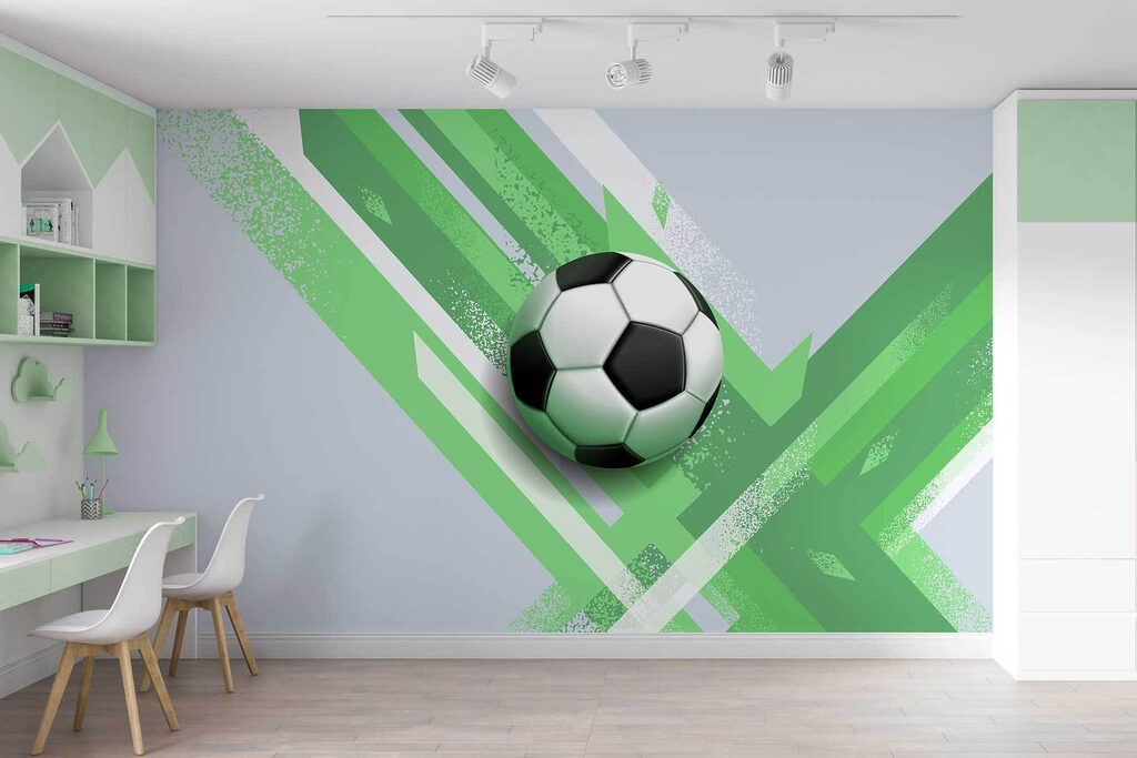 Voetbal tussen schuine kleurbanen — interieur 3