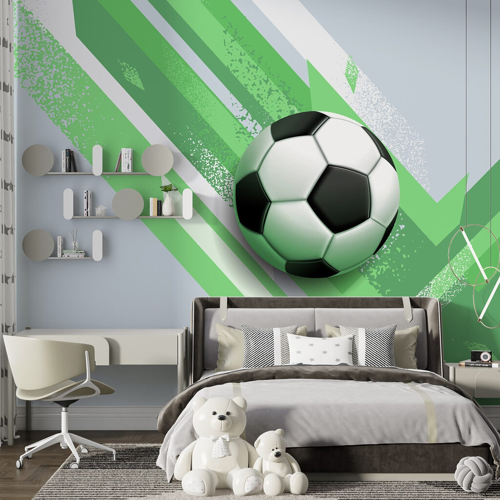 Voetbal tussen schuine kleurbanen — interieur 4