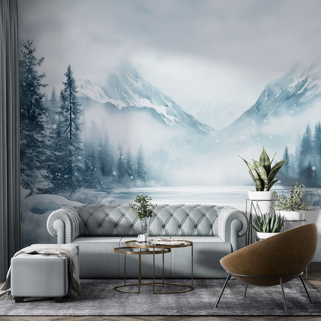 Bevroren rivier tussen dennen — interieur 3