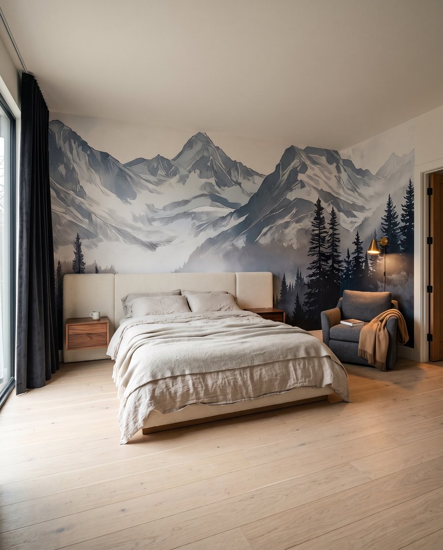 Stille baai onder sneeuwbergen — interieur 2