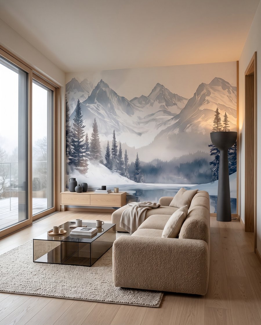 Stille baai onder sneeuwbergen — interieur 3
