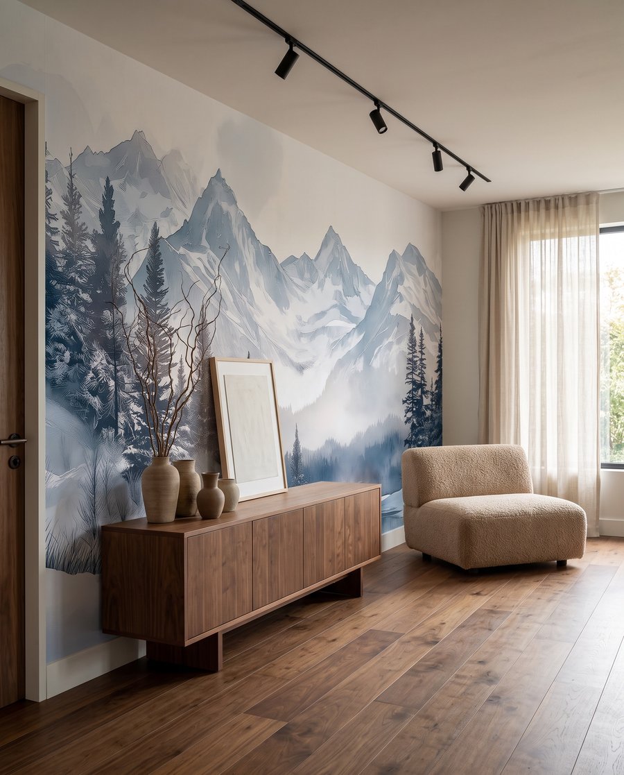 Stille baai onder sneeuwbergen — interieur 4