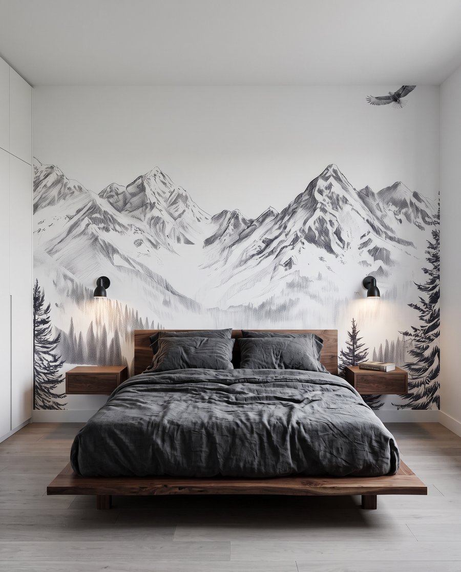 Vogels boven witte toppen — interieur 2