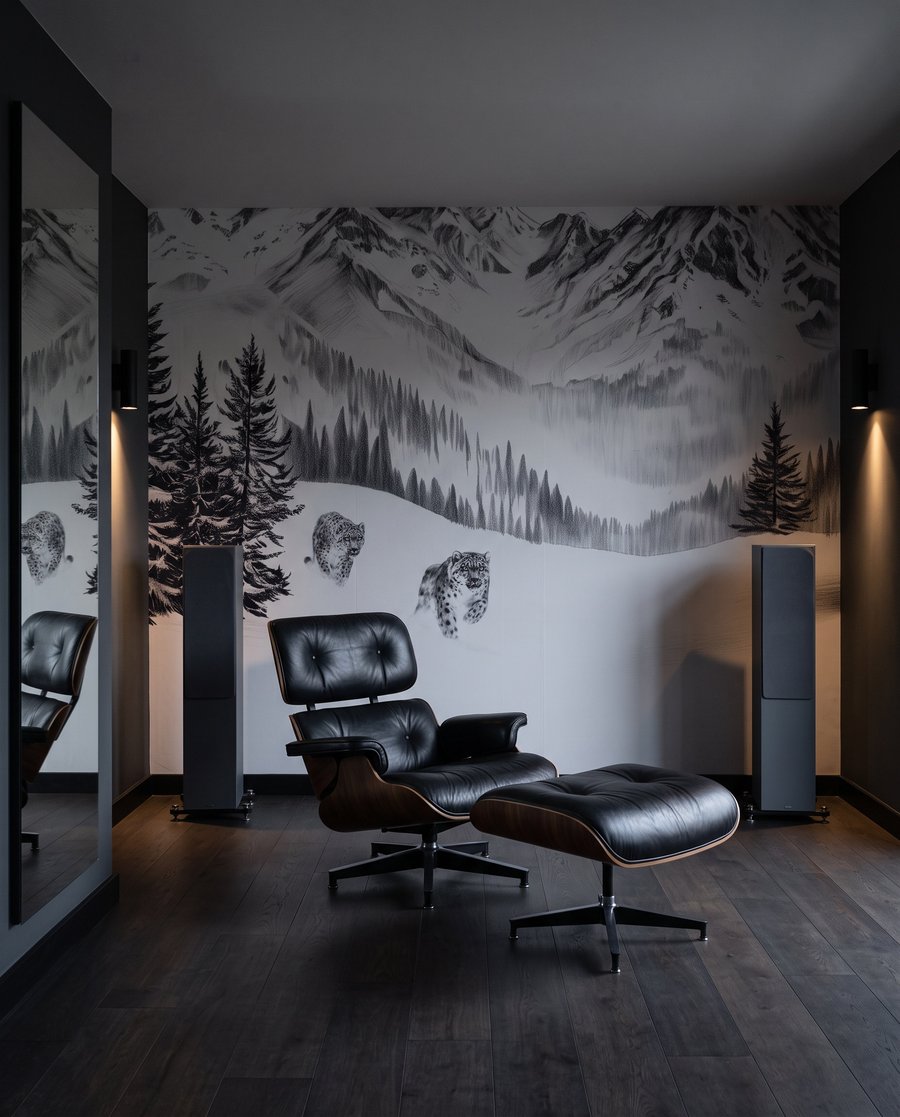 Vogels boven witte toppen — interieur 3