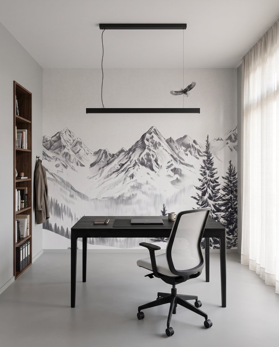 Vogels boven witte toppen — interieur 6