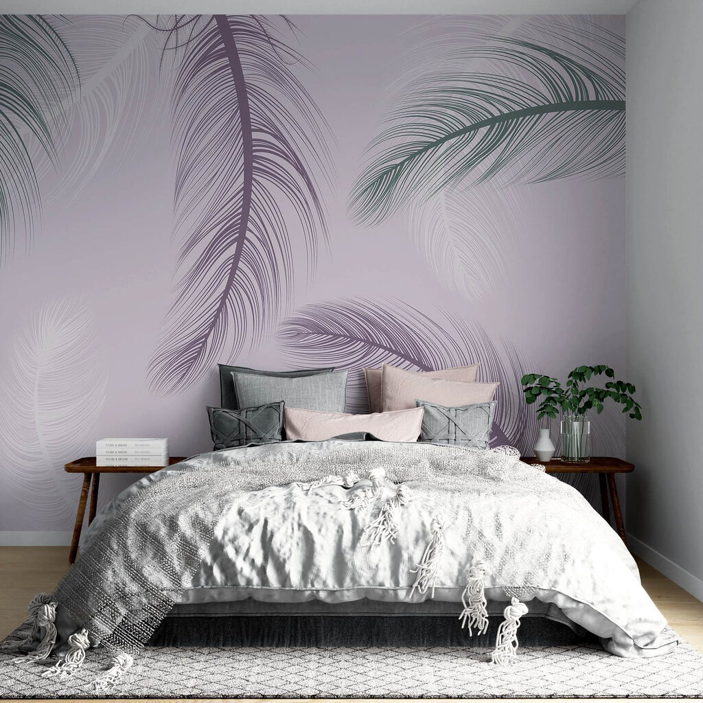 Lange veren rondom wit — interieur 1