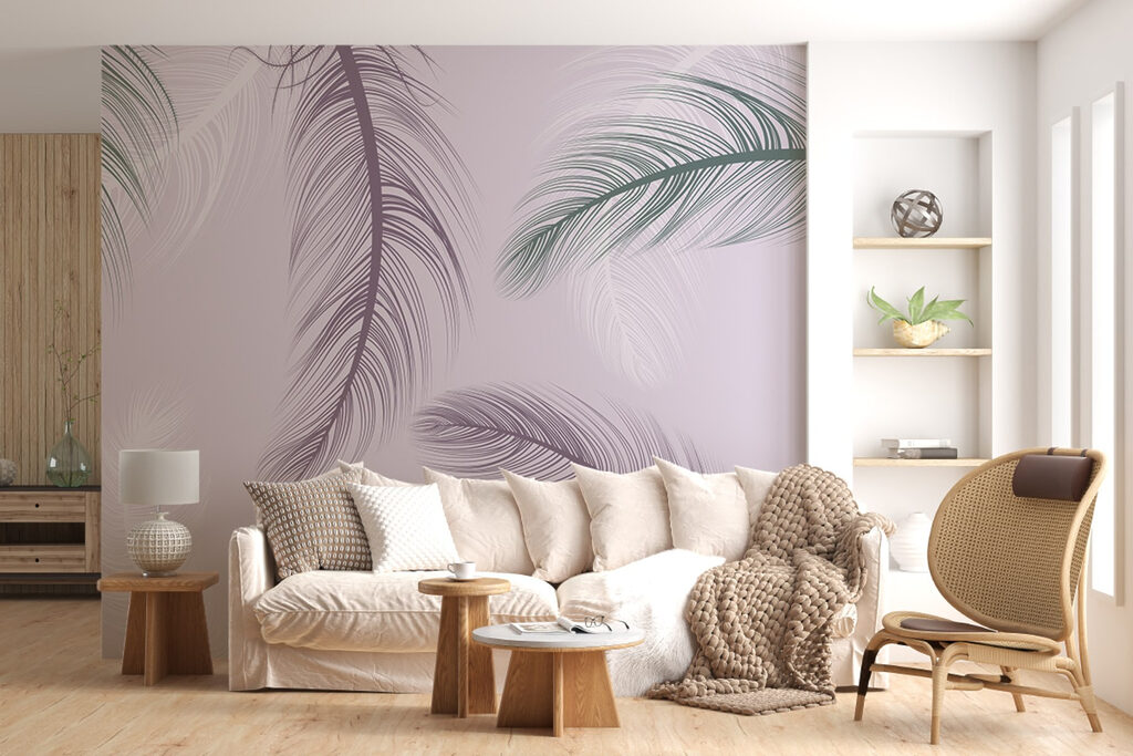 Lange veren rondom wit — interieur 2