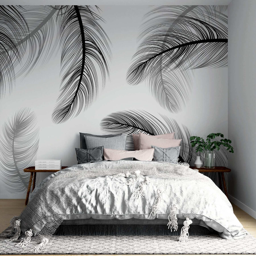 Groep zwarte en witte veren — interieur 1