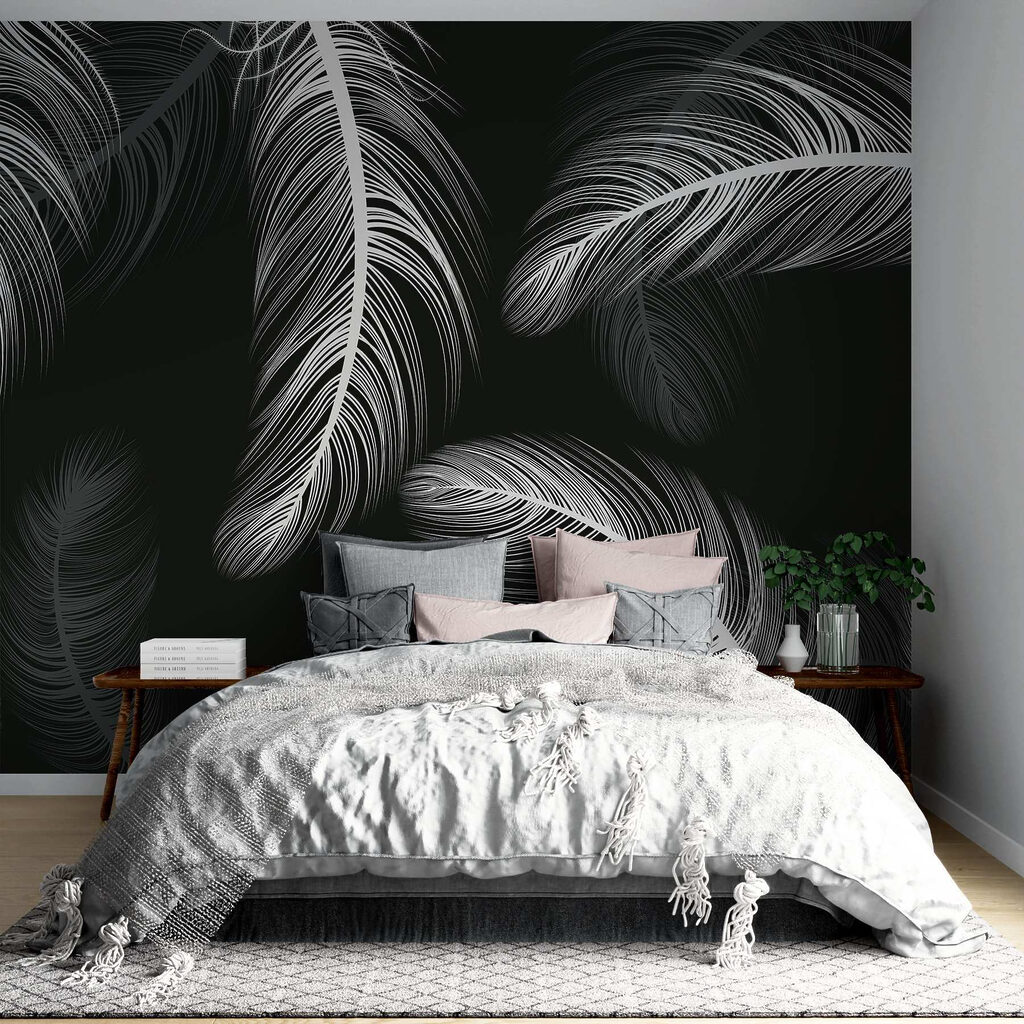Lange veren rondom wit — interieur 1