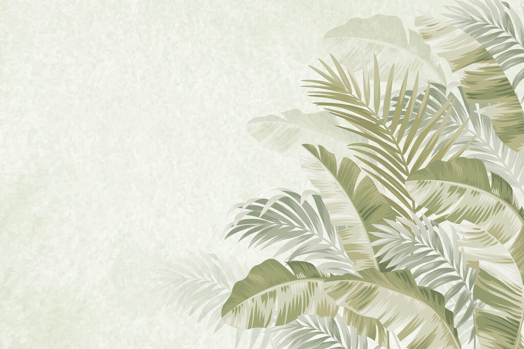 Palmbladeren langs de zijkant — volledig ontwerp