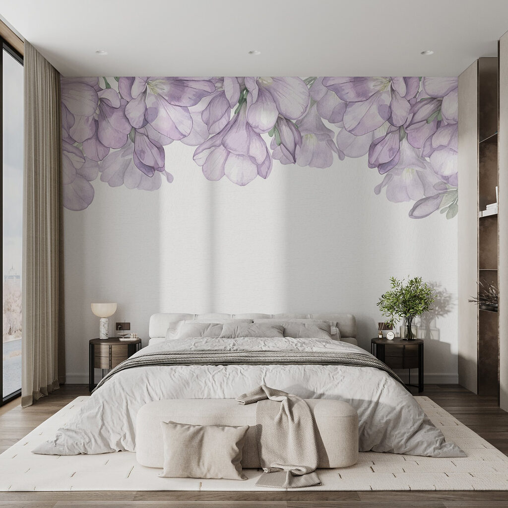Lila bloemen bovenaan — interieur 2