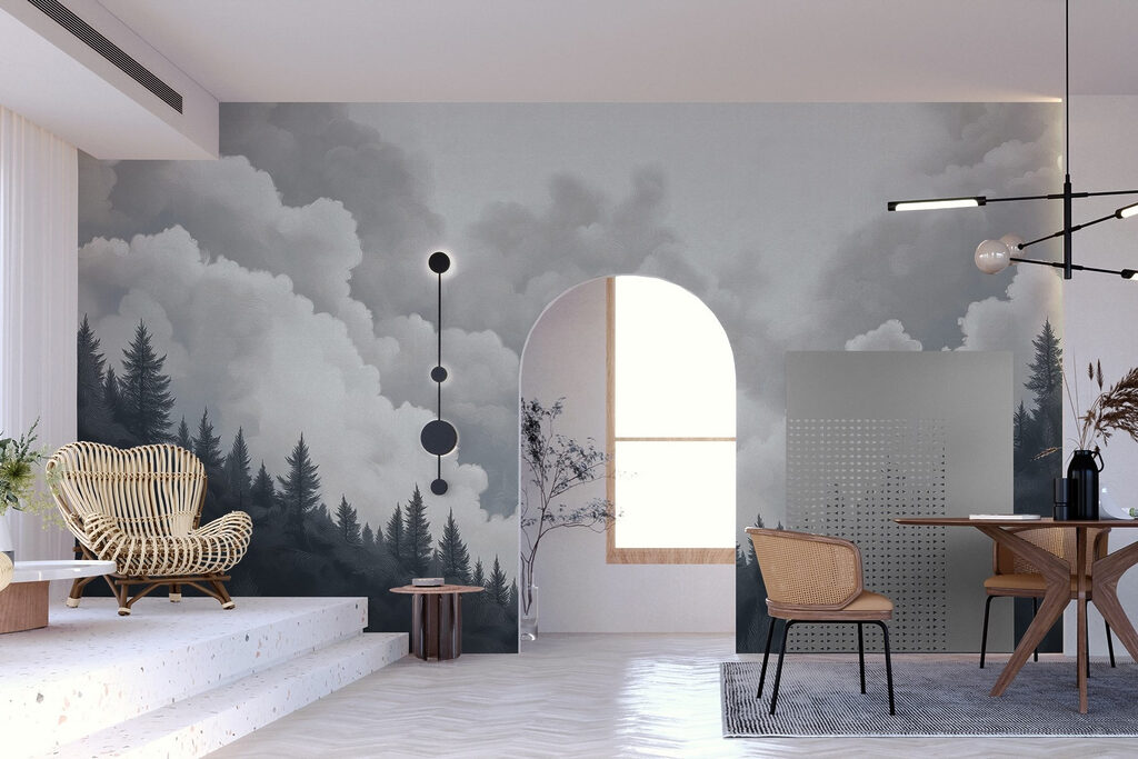 Dennenvallei onder zware wolken — interieur 3