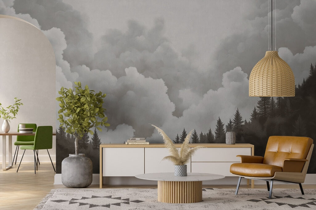 Dennen onder torenhoge wolken — interieur 3