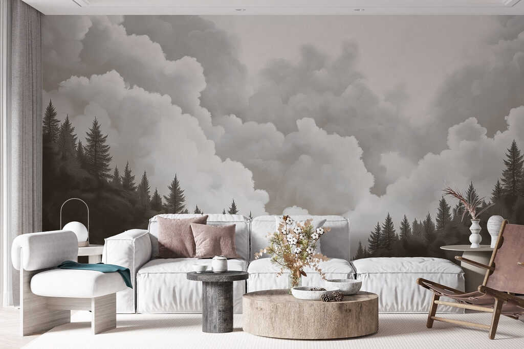 Dennen onder torenhoge wolken — interieur 4