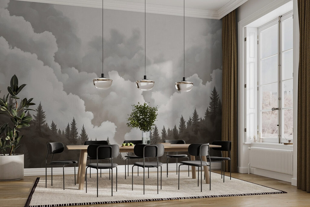 Dennen onder torenhoge wolken — interieur 5