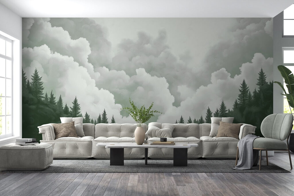 Dennen onder torenhoge wolken — interieur 1