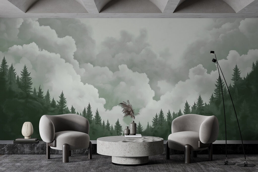 Dennen onder torenhoge wolken — interieur 3