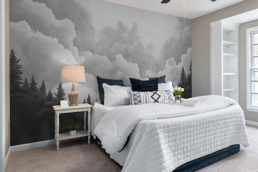 Dennen onder torenhoge wolken — interieur 1