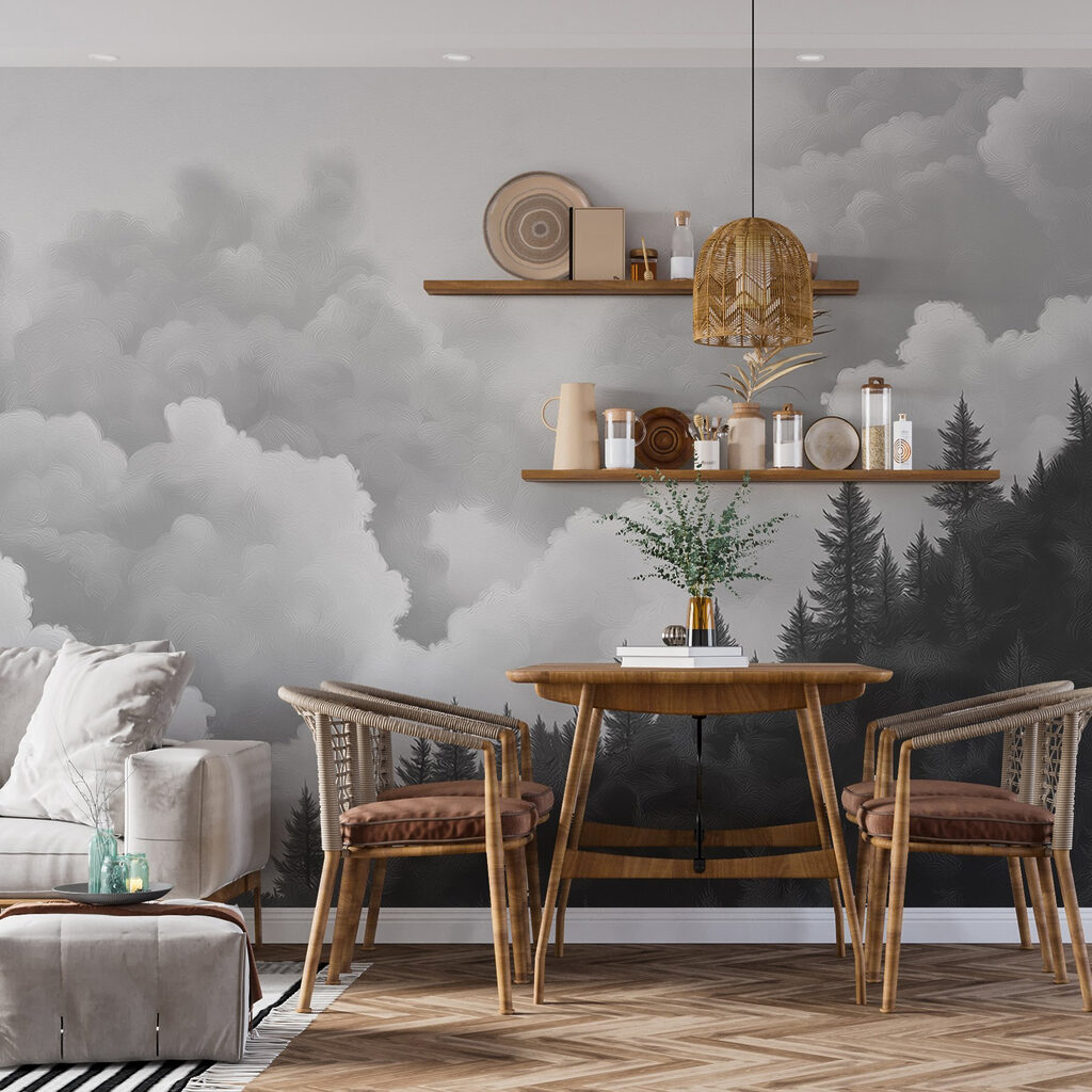 Dennen onder torenhoge wolken — interieur 2