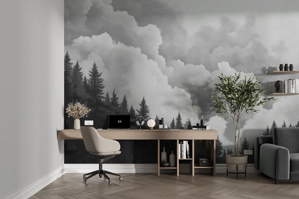 Dennen onder torenhoge wolken — interieur 3