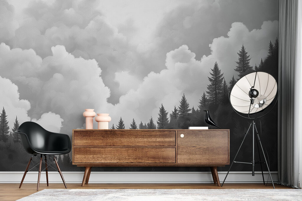 Dennen onder torenhoge wolken — interieur 4
