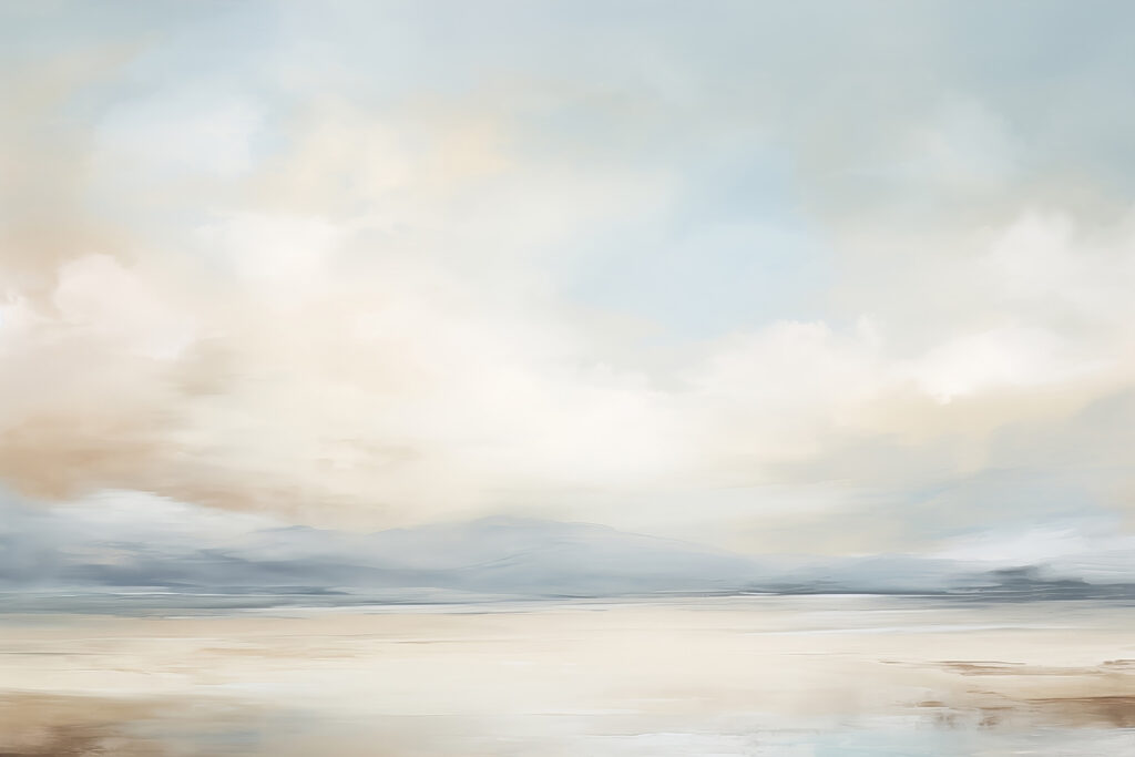 Landschap met water en wolken — volledig ontwerp