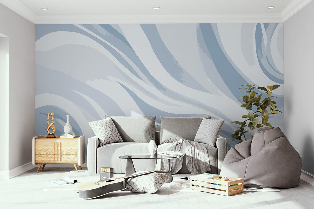 Vloeiende kleurbanen in tegenrichting — interieur 2