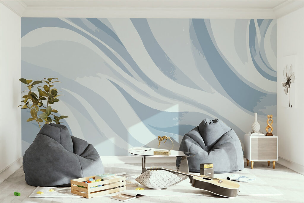 Vloeiende kleurbanen in tegenrichting — interieur 3
