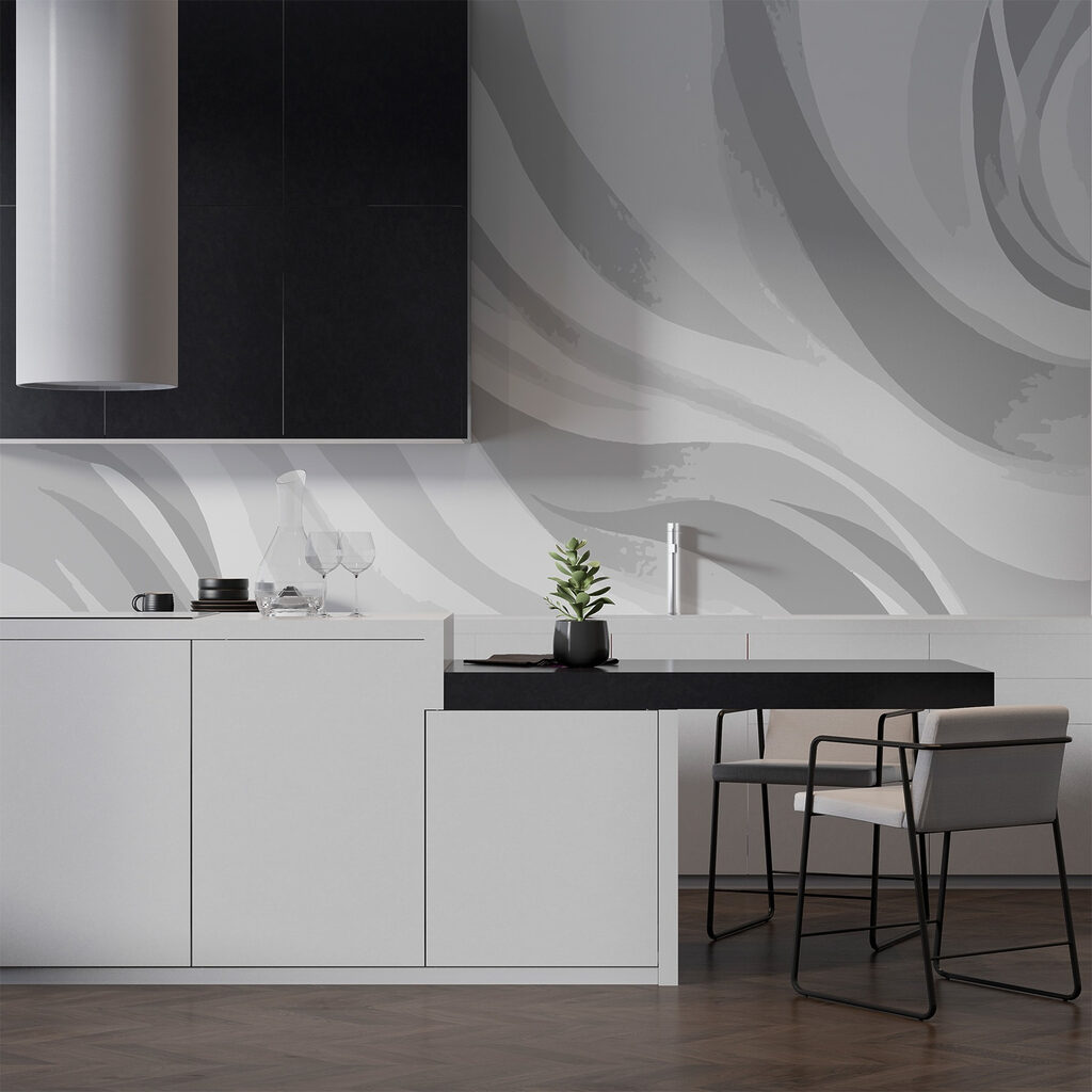 Vloeiende kleurbanen in tegenrichting — interieur 2