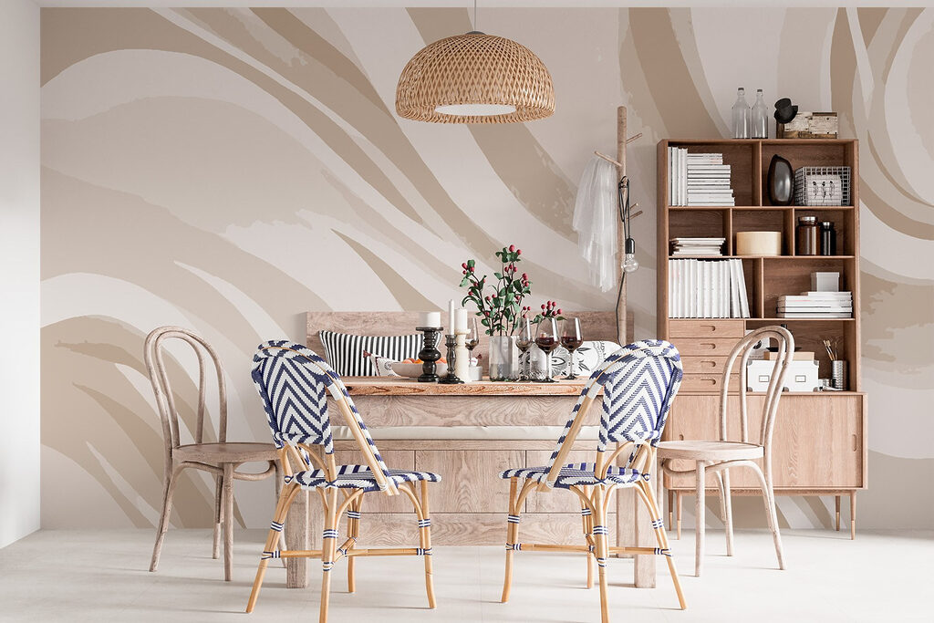 Vloeiende kleurbanen in tegenrichting — interieur 3