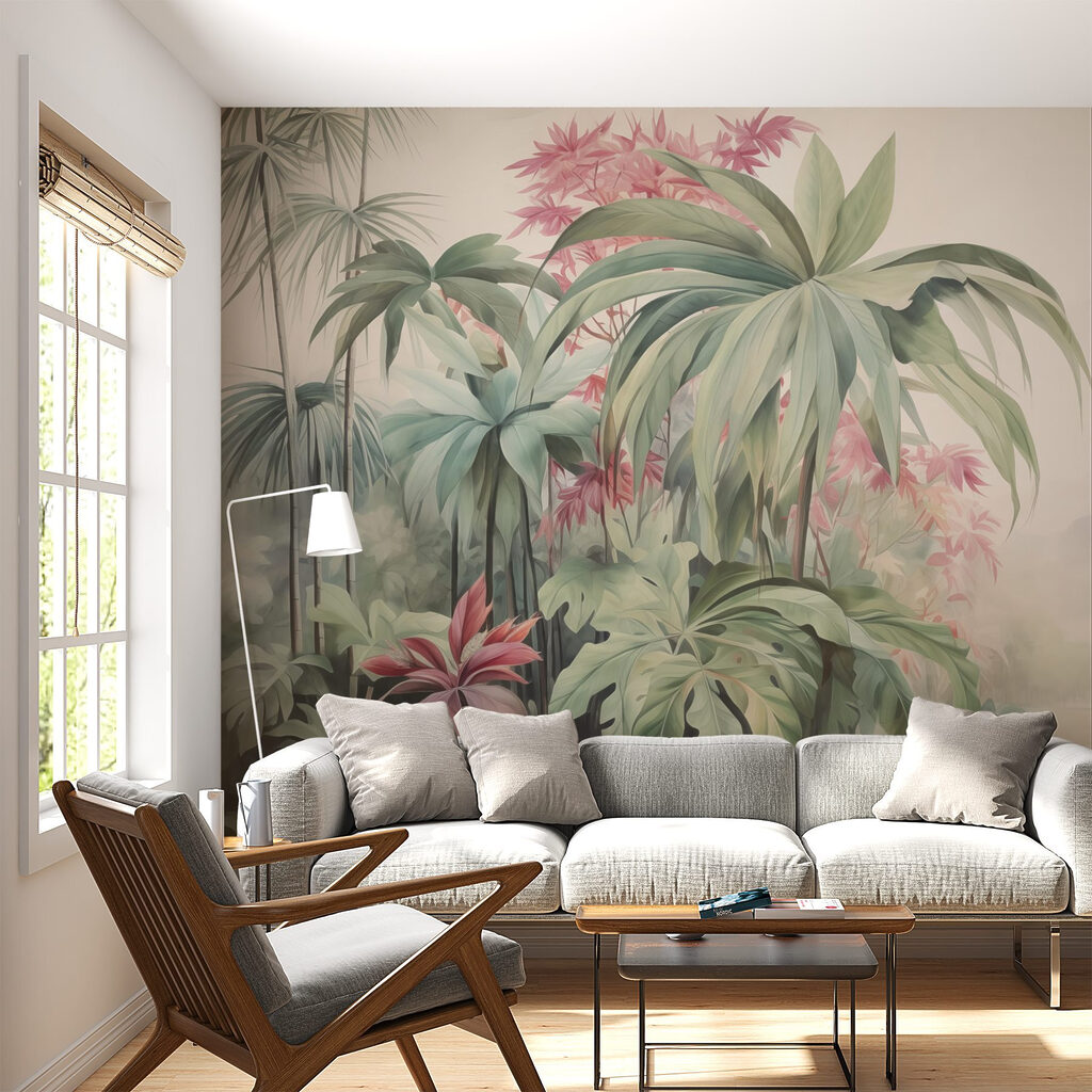 Palmen langs een bloementuin — interieur 2