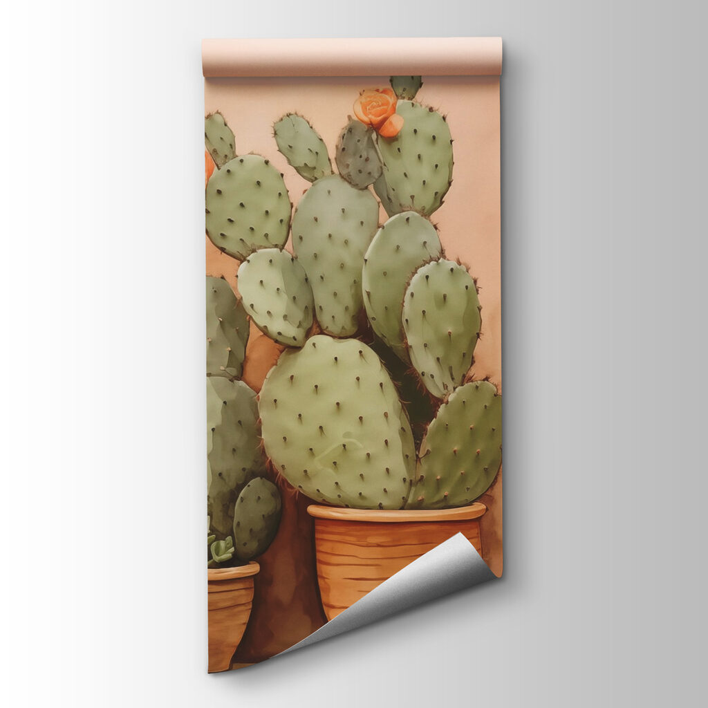 Cactussen op zacht perzik — productweergave