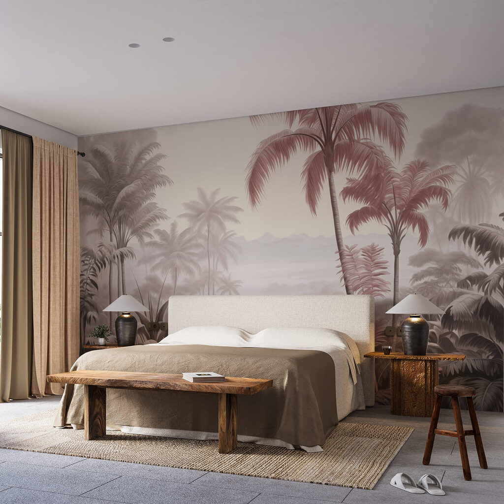Palmen in zachte sepia — interieur 1