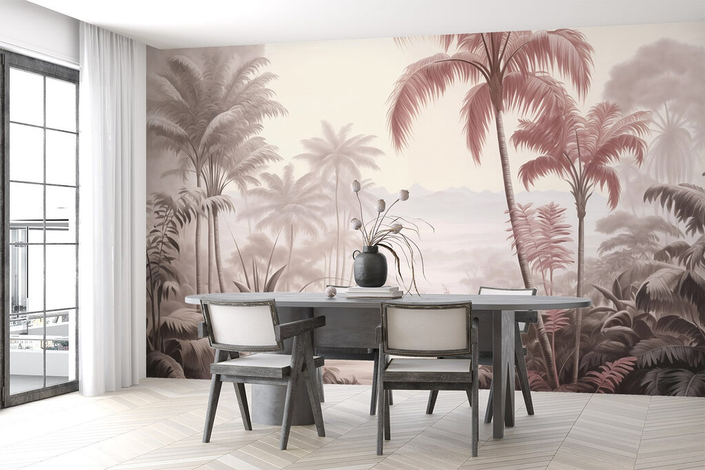 Palmen in zachte sepia — interieur 2