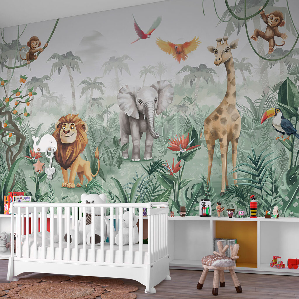 Groep dieren in een jungle — interieur 2
