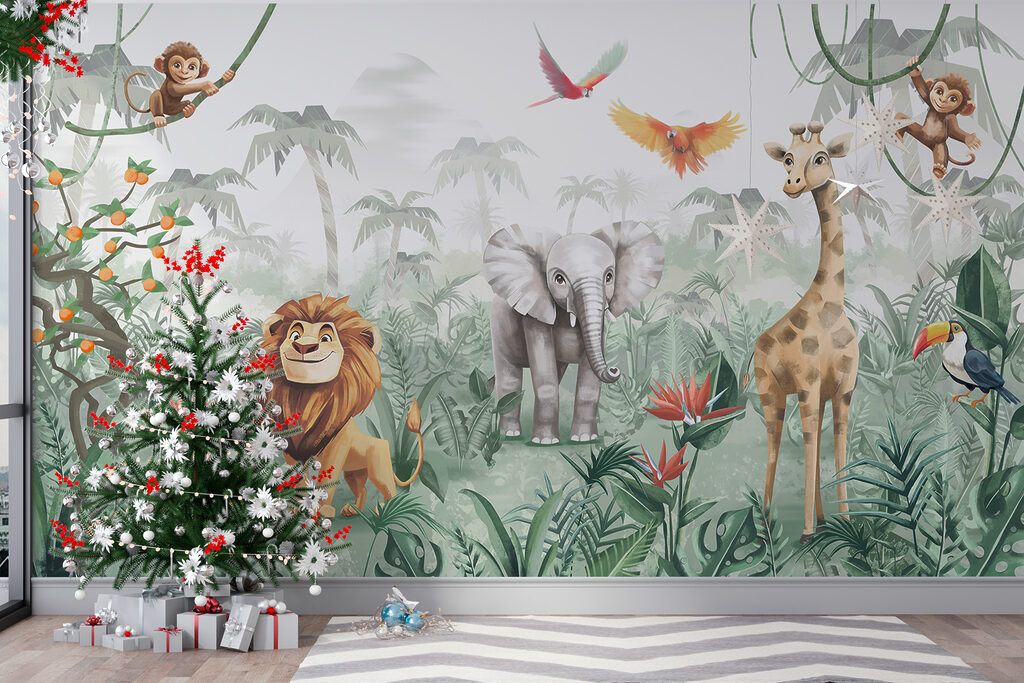 Groep dieren in een jungle — interieur 3
