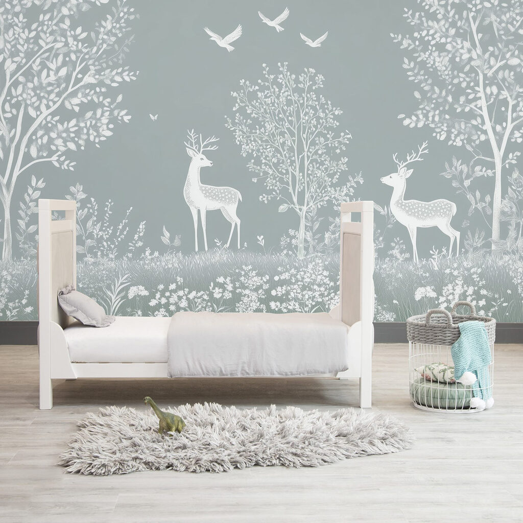 Witte herten tussen boomsilhouetten — interieur 3