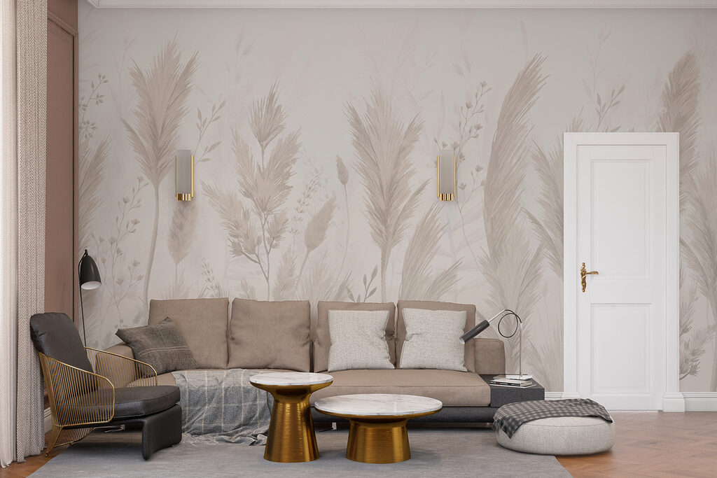 Sierlijk blad in zachte tinten — interieur 1