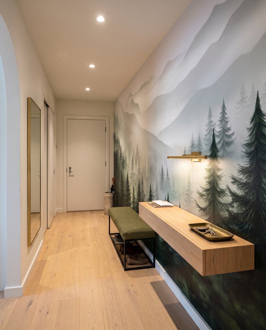 Dennen verdwijnen in grijs — interieur 6