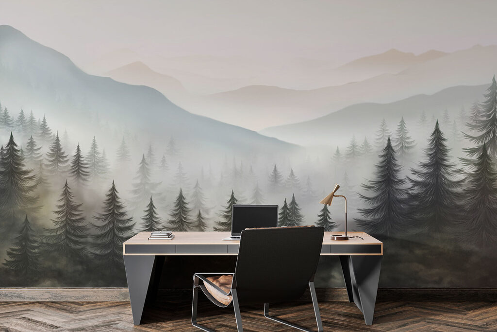 Dennen voor nevelige bergruggen — interieur 3