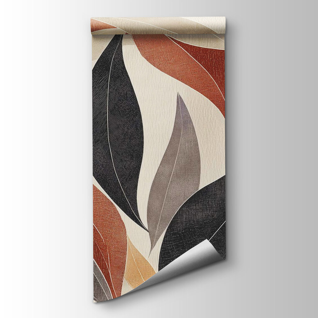Zwarte bladeren naast terracotta — productweergave