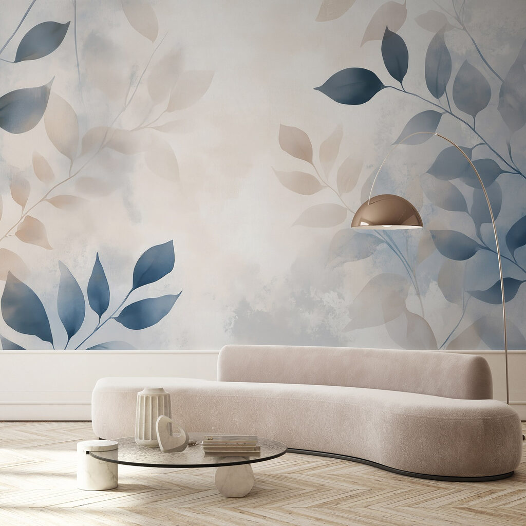 Blauwe takken in ochtendwaas — interieur 3
