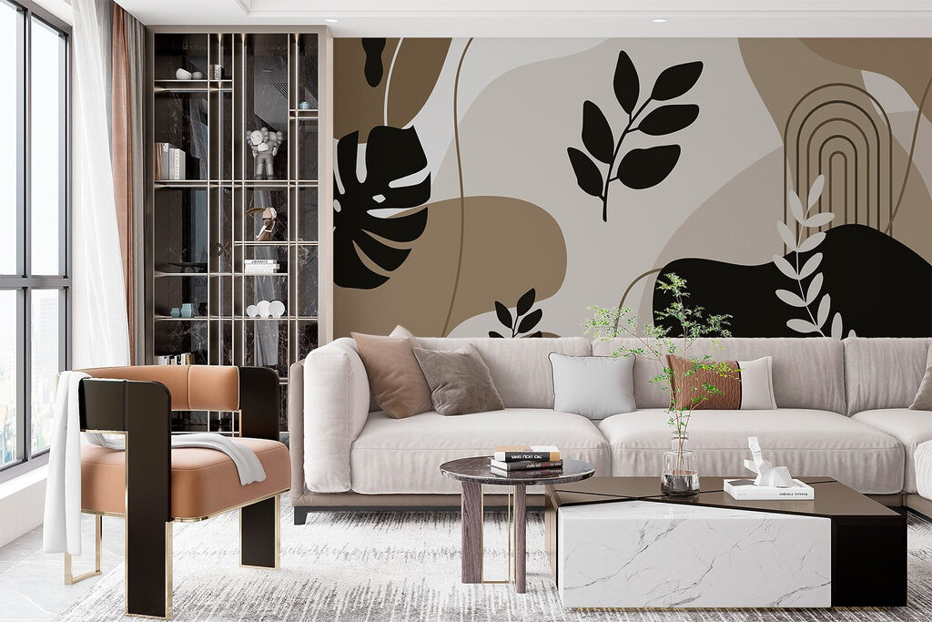 Bladvormen tussen rustige kleurvlakken — interieur 2
