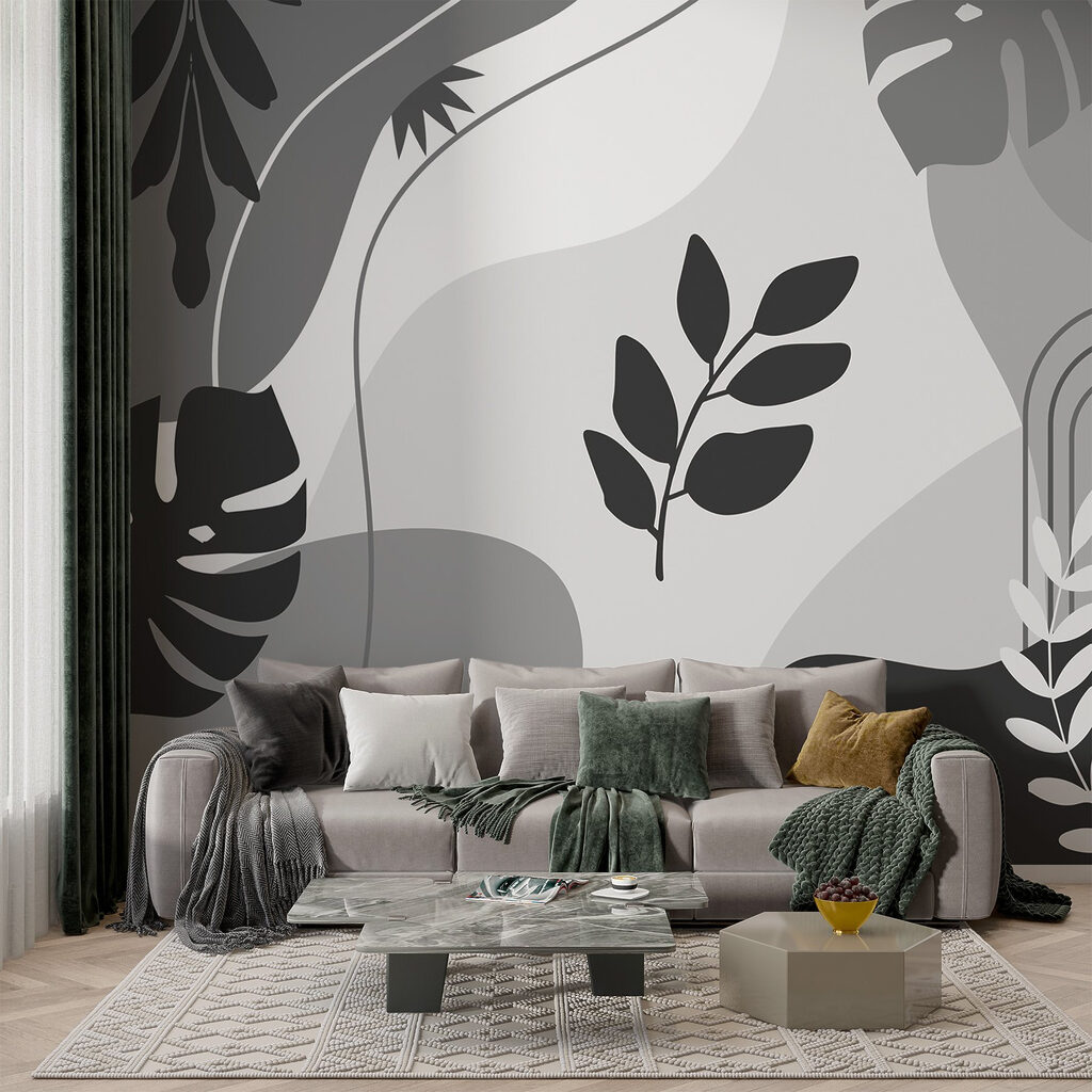 Bladvormen tussen rustige kleurvlakken — interieur 2